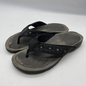 Abeo Abbie Thong‎ Sandals Women's Size 6.5 Black Flip Flops